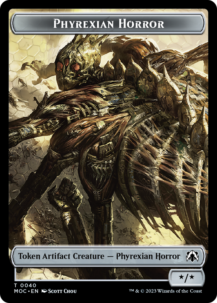 Phyrexian Golem // Phyrexian Horror Double-Sided Token [March of the Machine Commander Tokens] | Tables and Towers