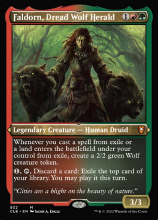 Faldorn, Dread Wolf Herald (Display Commander) (Foil Etched) [Commander Legends: Battle for Baldur's Gate] | Tables and Towers