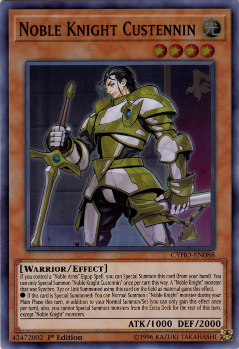 Noble Knight Custennin [CYHO-EN088] Super Rare | Tables and Towers