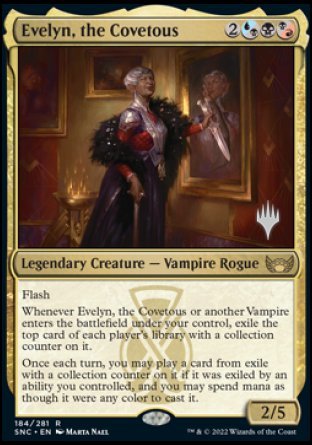 Evelyn, the Covetous (Promo Pack) [Streets of New Capenna Promos] | Tables and Towers