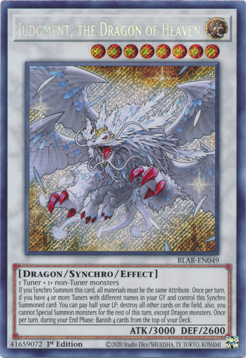 Judgment, the Dragon of Heaven [BLAR-EN049] Secret Rare | Tables and Towers