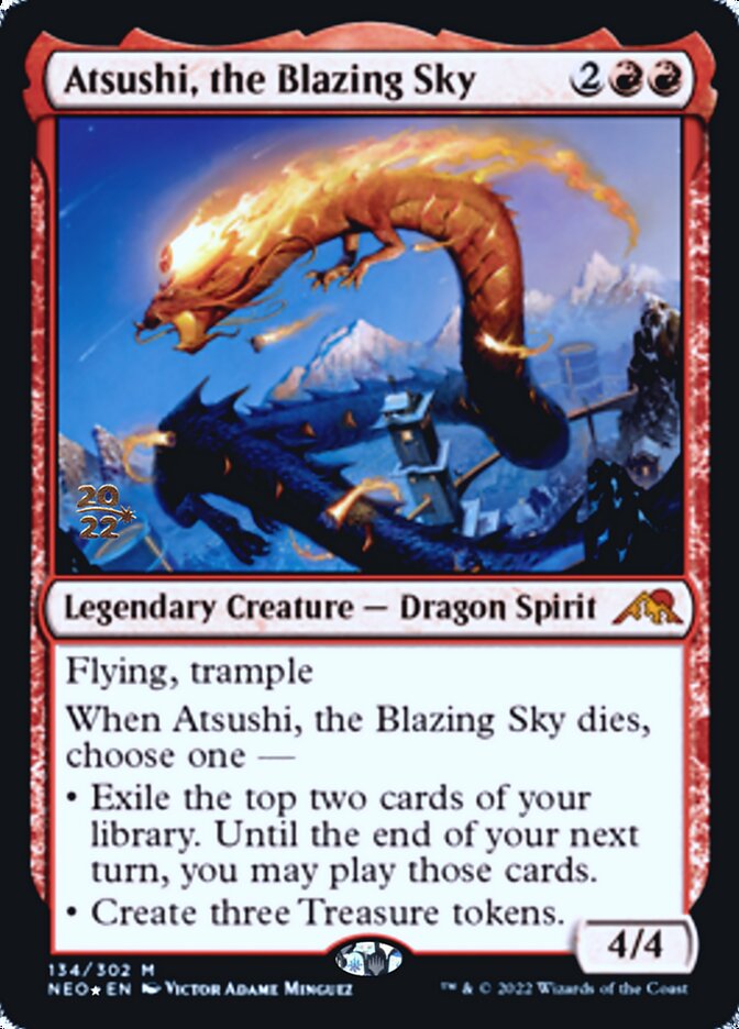 Atsushi, the Blazing Sky [Kamigawa: Neon Dynasty Prerelease Promos] | Tables and Towers