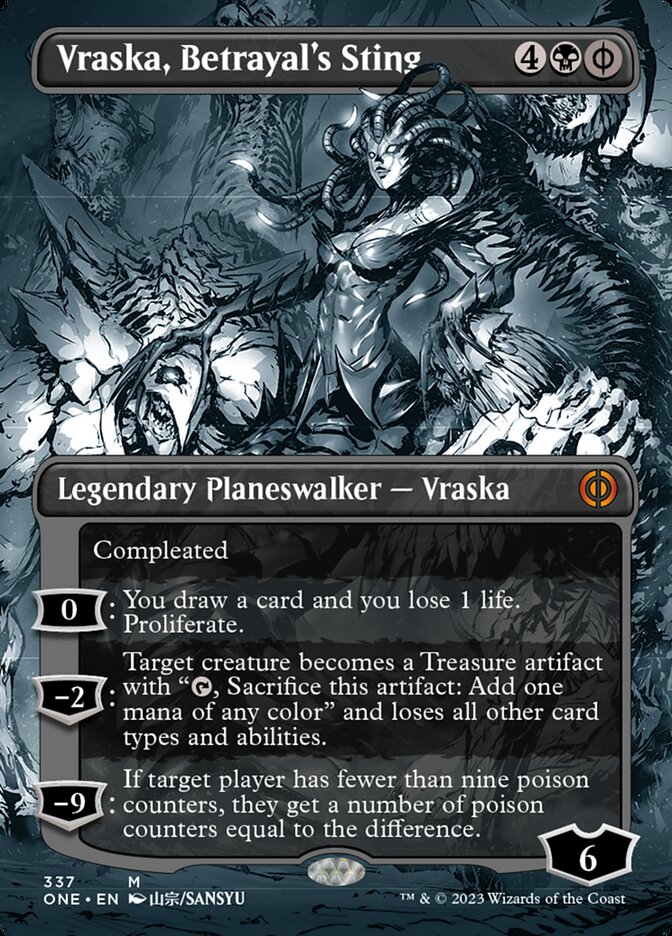 Vraska, Betrayal's Sting (Borderless Manga) [Phyrexia: All Will Be One] | Tables and Towers