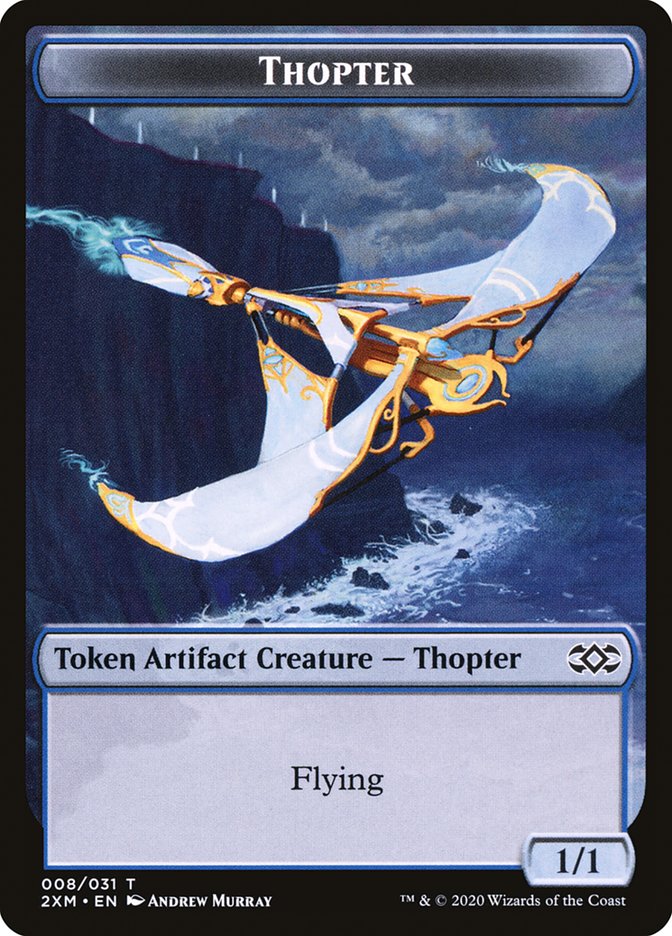 Golem // Thopter (008) Double-Sided Token [Double Masters Tokens] | Tables and Towers