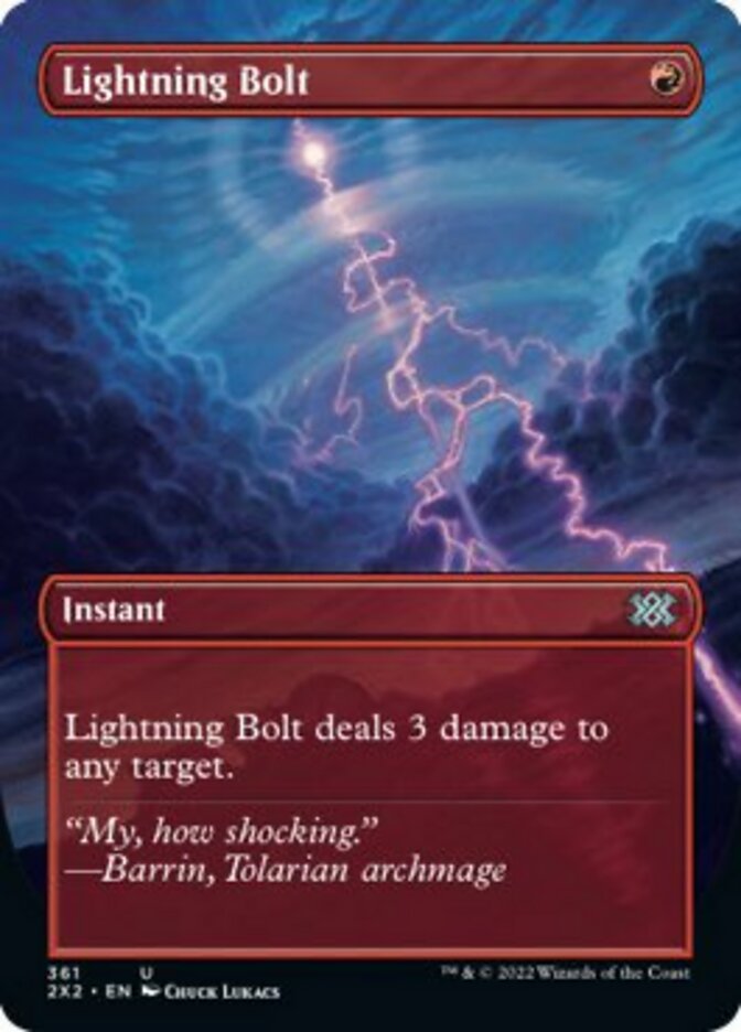 Lightning Bolt (Borderless Alternate Art) [Double Masters 2022] | Tables and Towers