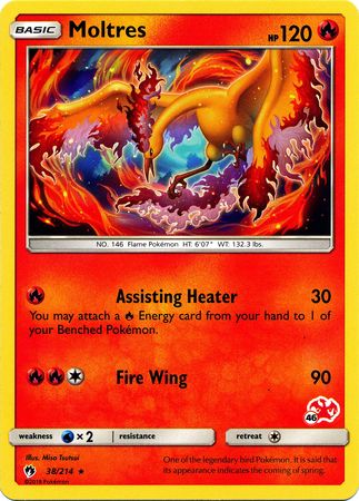 Moltres (38/214) (Charizard Stamp #46) [Battle Academy 2020] | Tables and Towers