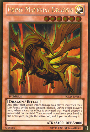 Prime Material Dragon [PGLD-EN065] Gold Rare | Tables and Towers