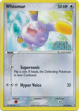 Whismur (69/100) (Stamped) [EX: Crystal Guardians] | Tables and Towers