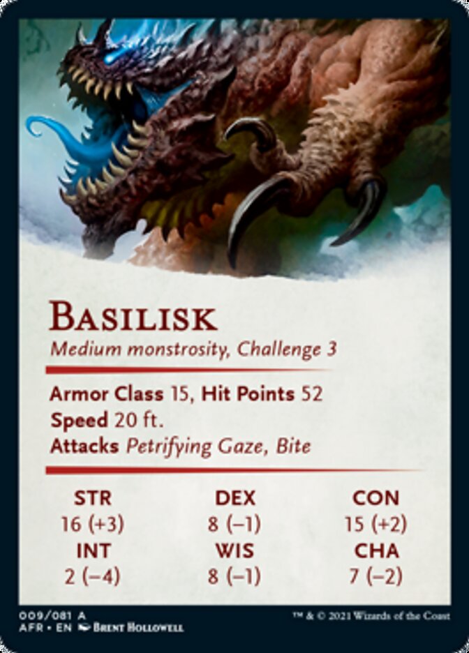 Basilisk Art Card (Gold-Stamped Signature) [Dungeons & Dragons: Adventures in the Forgotten Realms Art Series] | Tables and Towers