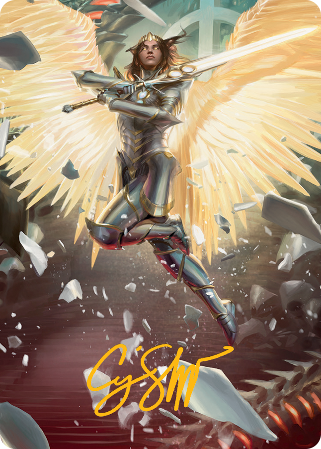 Archangel Elspeth Art Card (Gold-Stamped Signature) [March of the Machine Art Series] | Tables and Towers