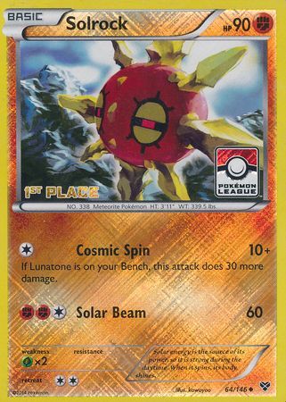 Solrock (64/146) (1st Place League Challenge Promo) [XY: Base Set] | Tables and Towers