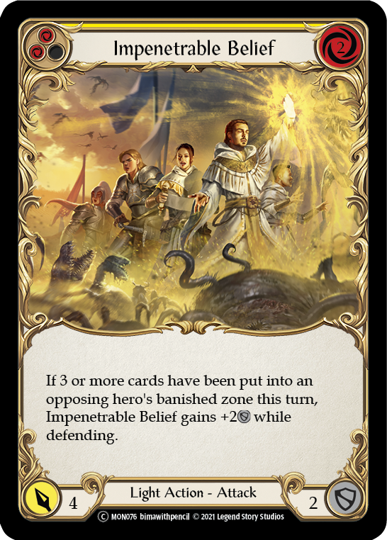 Impenetrable Belief (Yellow) [U-MON076] (Monarch Unlimited)  Unlimited Normal | Tables and Towers