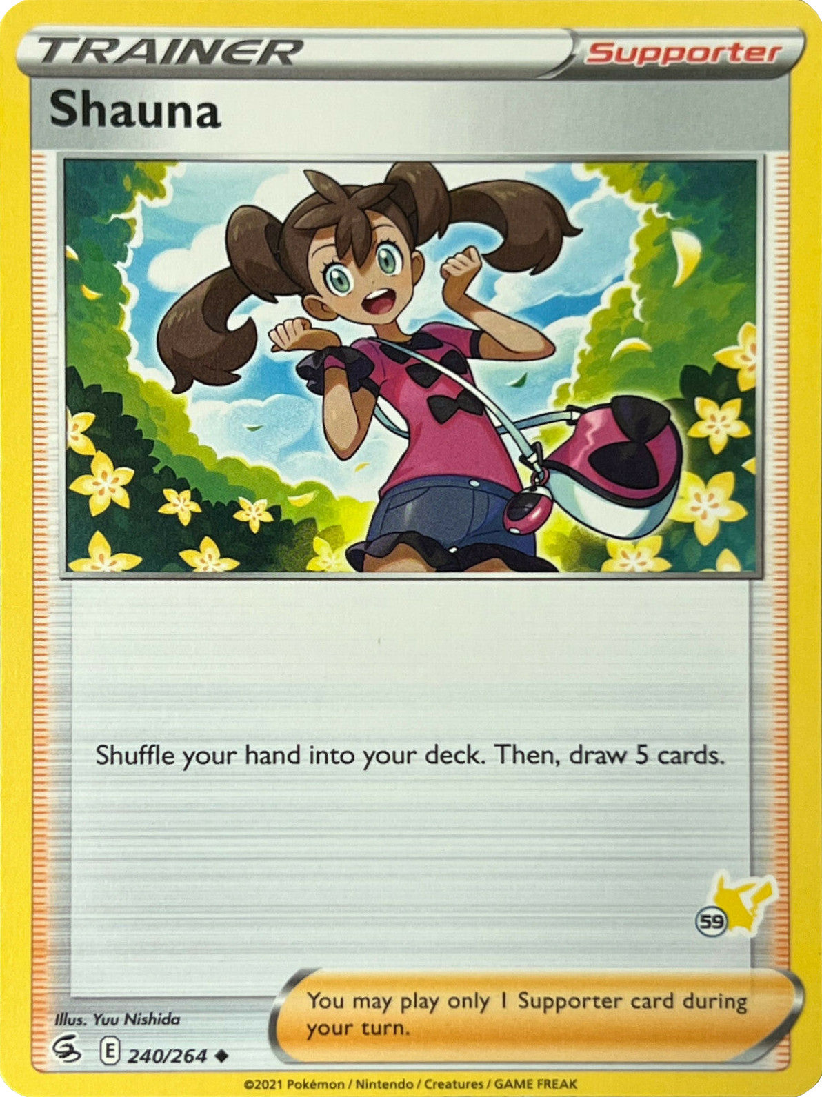 Shauna (240/264) (Pikachu Stamp #59) [Battle Academy 2022] | Tables and Towers