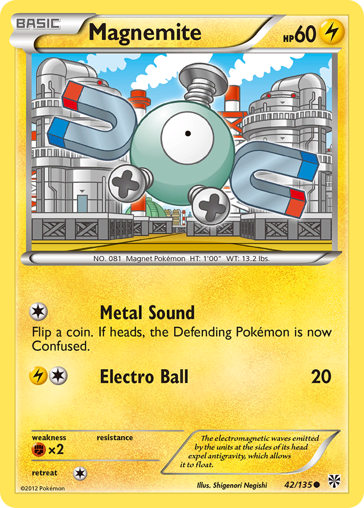 Magnemite (42/135) [Black & White: Plasma Storm] | Tables and Towers