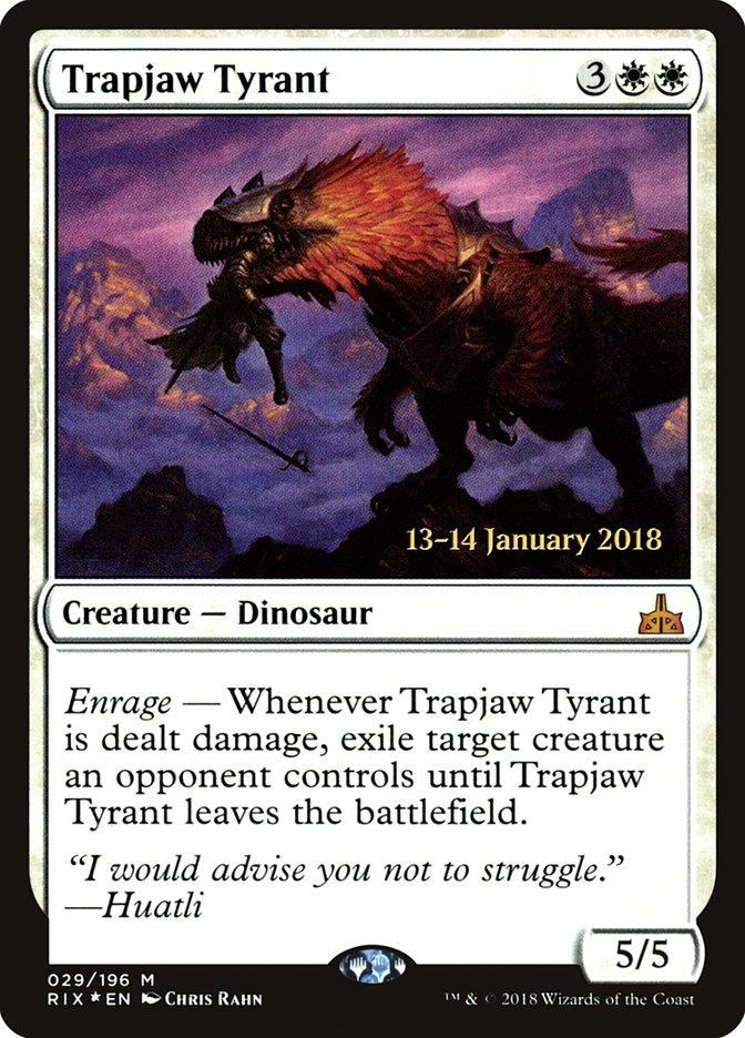 Trapjaw Tyrant [Rivals of Ixalan Prerelease Promos] | Tables and Towers