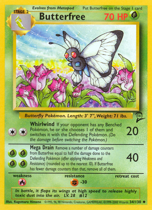 Butterfree (34/130) [Base Set 2] | Tables and Towers