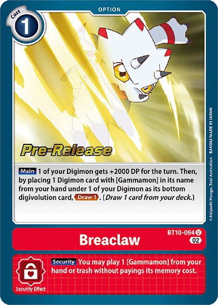 Breaclaw [BT10-094] [Xros Encounter Pre-Release Cards] | Tables and Towers