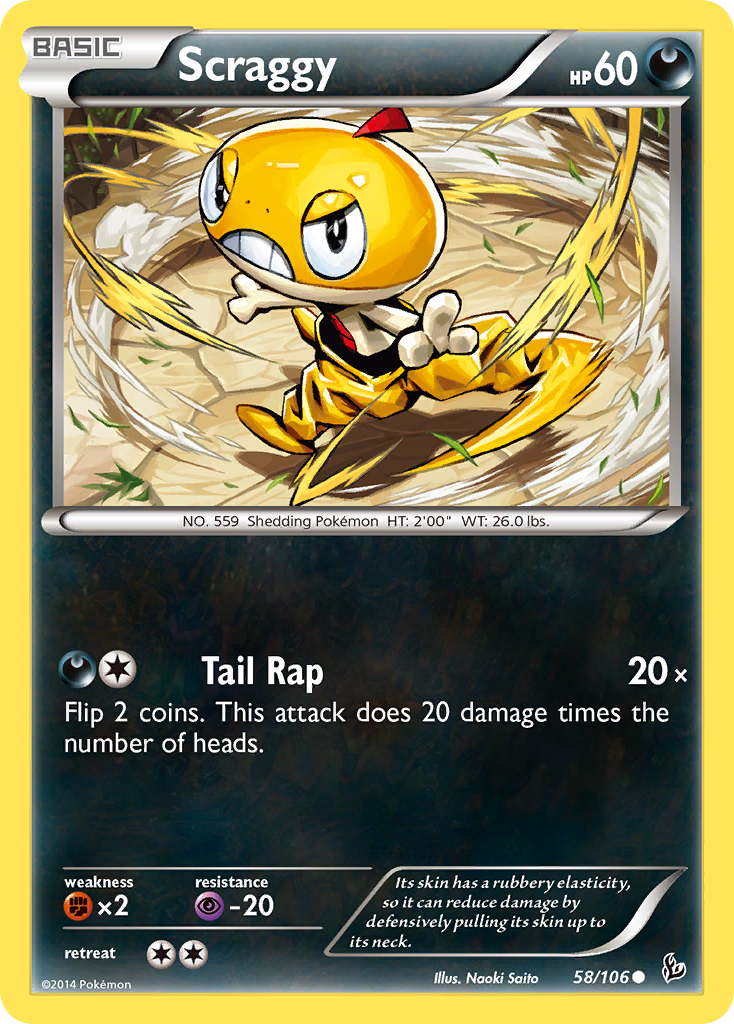 Scraggy (58/106) [XY: Flashfire] | Tables and Towers