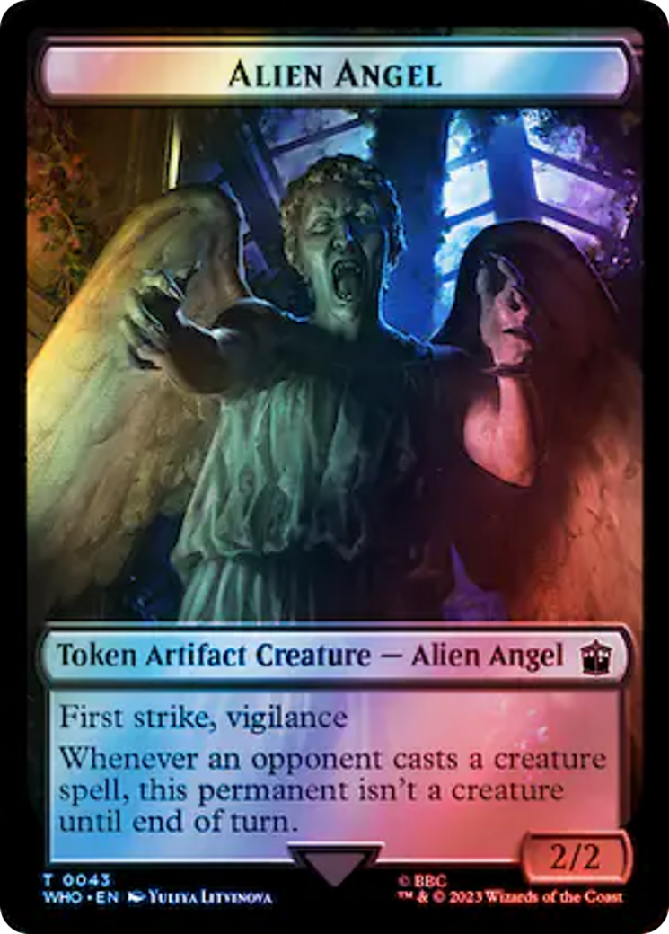 Alien Angel // Food (0057) Double-Sided Token (Surge Foil) [Doctor Who Tokens] | Tables and Towers