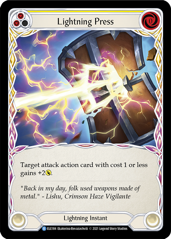 Lightning Press (Yellow) [ELE184] (Tales of Aria)  1st Edition Normal | Tables and Towers