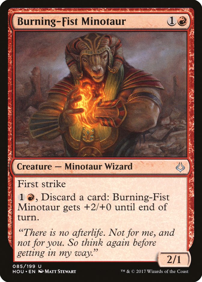 Burning-Fist Minotaur [Hour of Devastation] | Tables and Towers