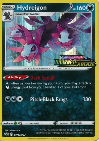 Hydreigon (SWSH037) (Prerelease Promo) [Sword & Shield: Black Star Promos] | Tables and Towers