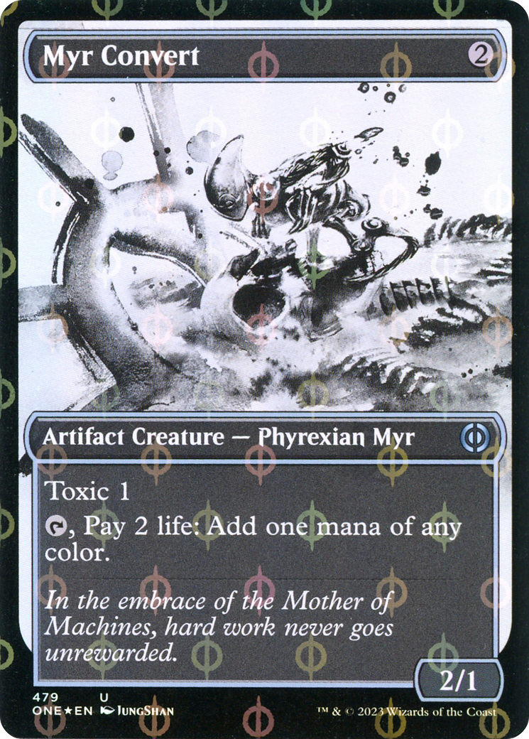 Myr Convert (Showcase Ichor Step-and-Compleat Foil) [Phyrexia: All Will Be One] | Tables and Towers