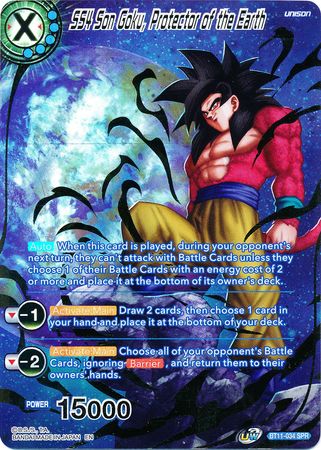 SS4 Son Goku, Protector of the Earth (SPR) (BT11-034) [Vermilion Bloodline 2nd Edition] | Tables and Towers