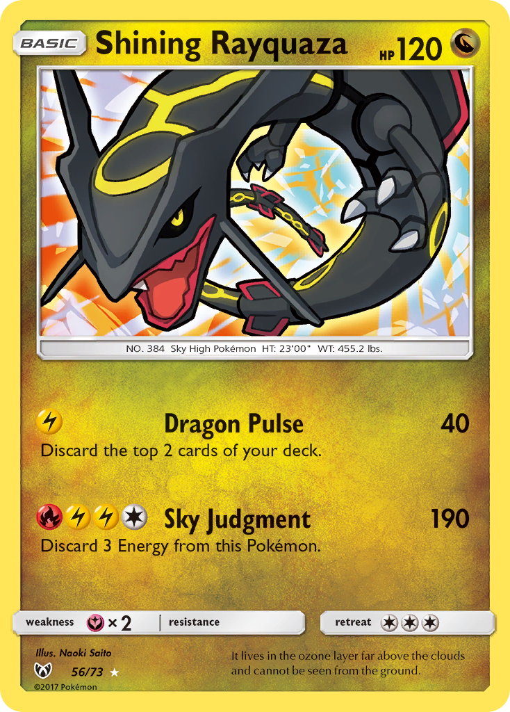 Shining Rayquaza (56/73) [Sun & Moon: Shining Legends] | Tables and Towers