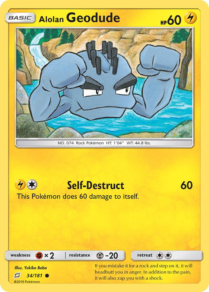 Alolan Geodude (34/181) [Sun & Moon: Team Up] | Tables and Towers