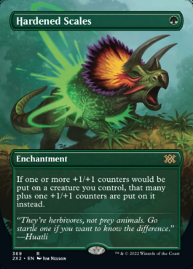 Hardened Scales (Borderless Alternate Art) [Double Masters 2022] | Tables and Towers