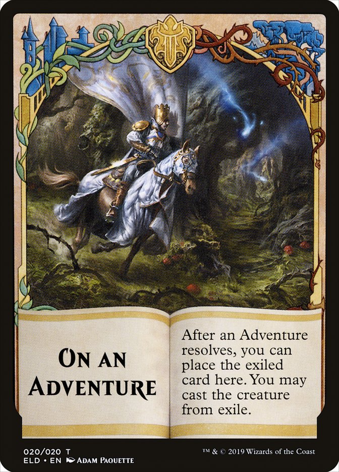 On an Adventure Token [Throne of Eldraine Tokens] | Tables and Towers