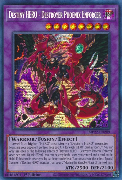 Destiny HERO - Destroyer Phoenix Enforcer [MP22-EN209] Prismatic Secret Rare | Tables and Towers