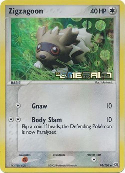 Zigzagoon (74/106) (Stamped) [EX: Emerald] | Tables and Towers