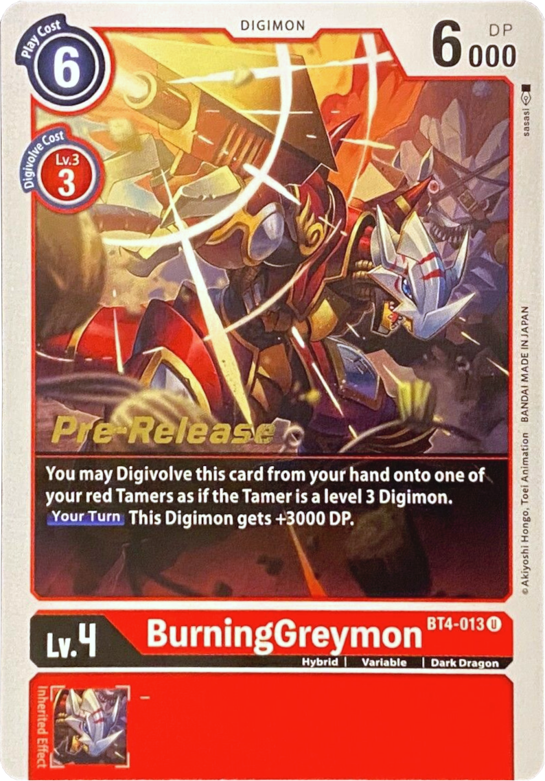 BurningGreymon [BT4-013] [Great Legend Pre-Release Promos] | Tables and Towers