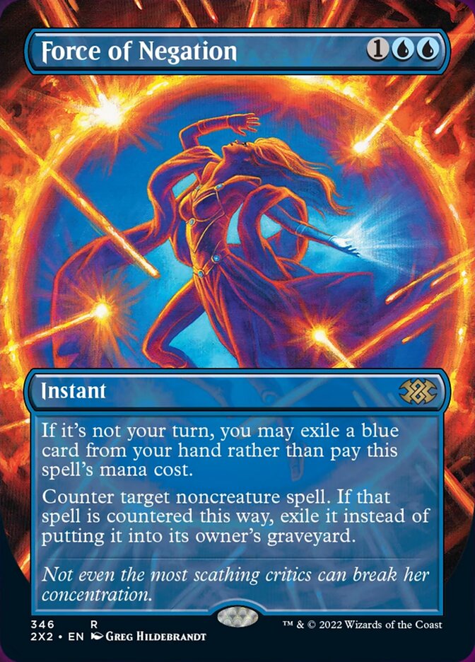 Force of Negation (Borderless Alternate Art) [Double Masters 2022] | Tables and Towers