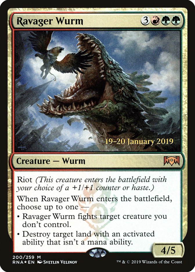 Ravager Wurm [Ravnica Allegiance Prerelease Promos] | Tables and Towers