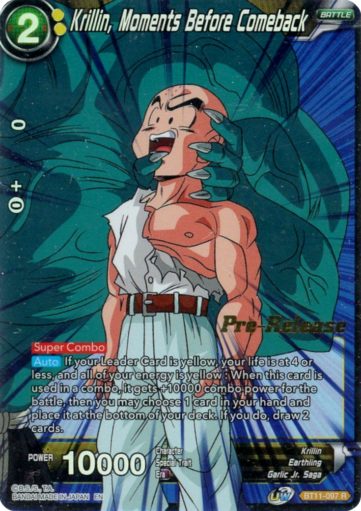 Krillin, Moments Before Comeback (BT11-097) [Vermilion Bloodline Prerelease Promos] | Tables and Towers