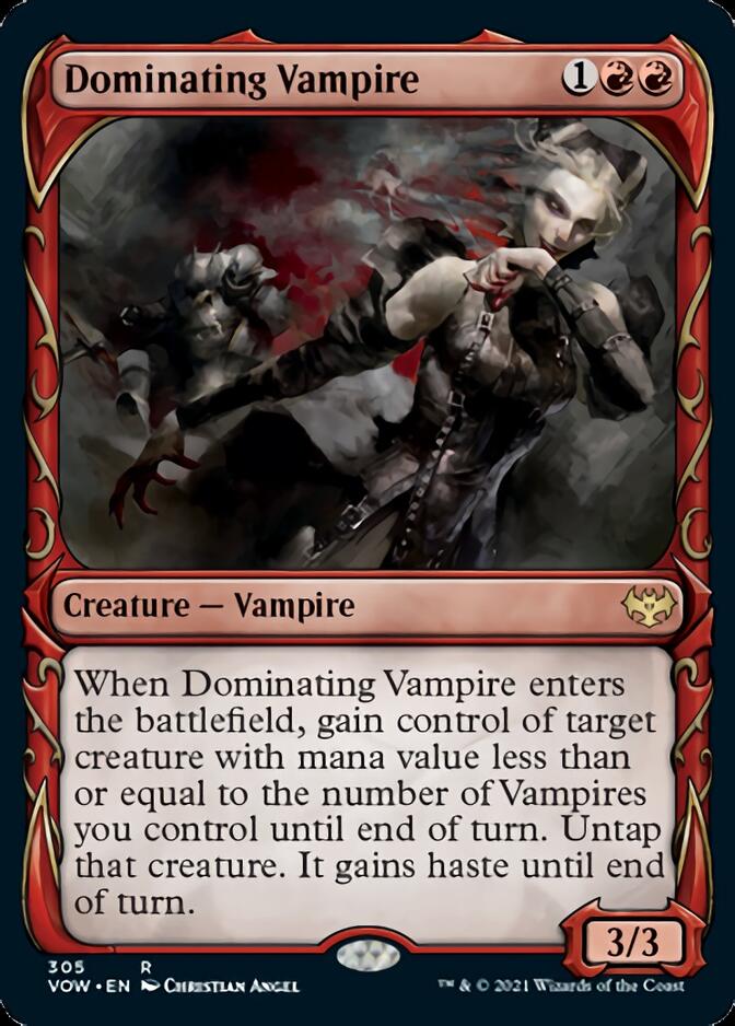 Dominating Vampire (Showcase Fang Frame) [Innistrad: Crimson Vow] | Tables and Towers
