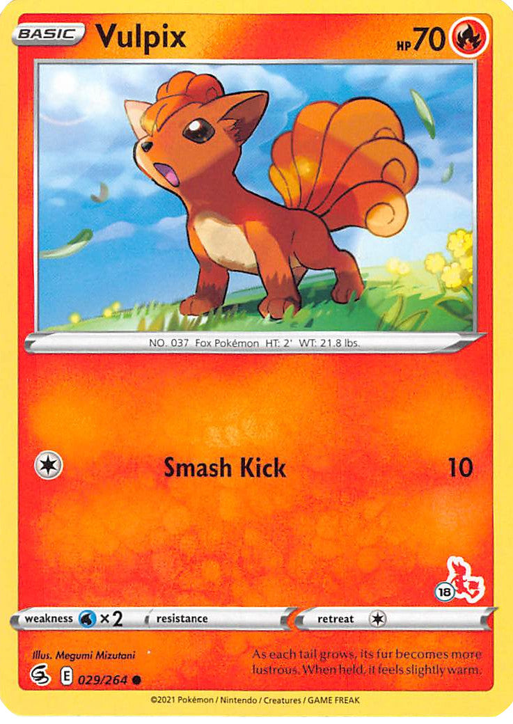 Vulpix (029/264) (Cinderace Stamp #18) [Battle Academy 2022] | Tables and Towers