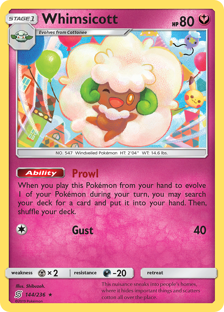 Whimsicott (144/236) [Sun & Moon: Unified Minds] | Tables and Towers