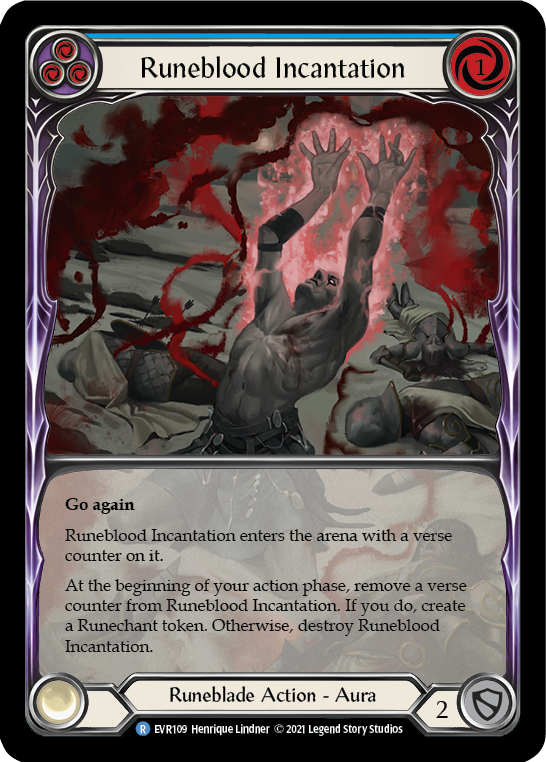 Runeblood Incantation (Blue) [EVR109] (Everfest)  1st Edition Extended Art Rainbow Foil | Tables and Towers