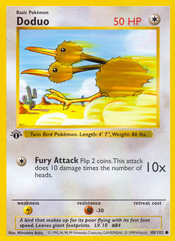 Doduo (48/102) (Shadowless) [Base Set 1st Edition] | Tables and Towers