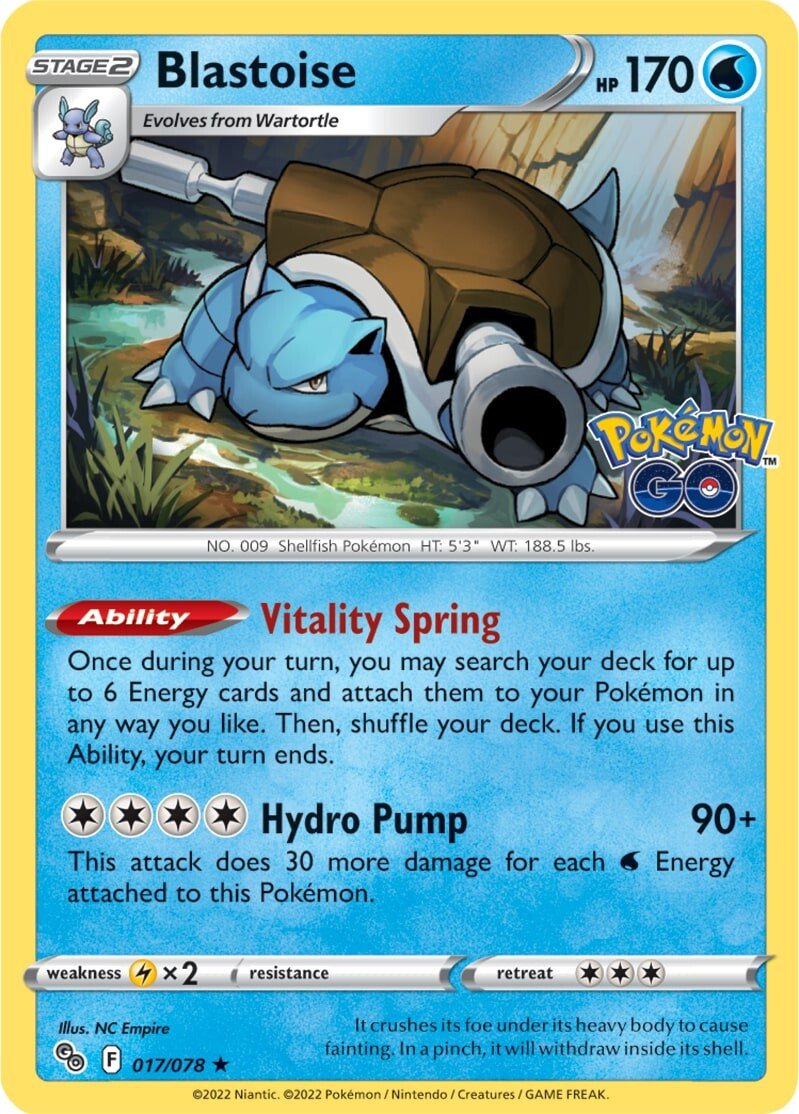 Blastoise (017/078) [Pokémon GO] | Tables and Towers