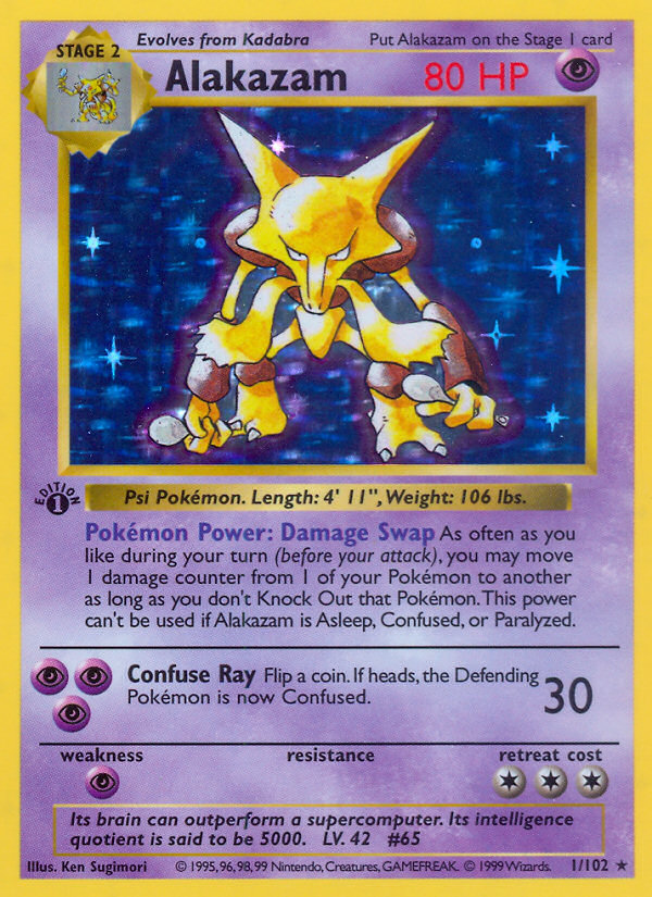 Alakazam (1/102) (Shadowless) [Base Set 1st Edition] | Tables and Towers