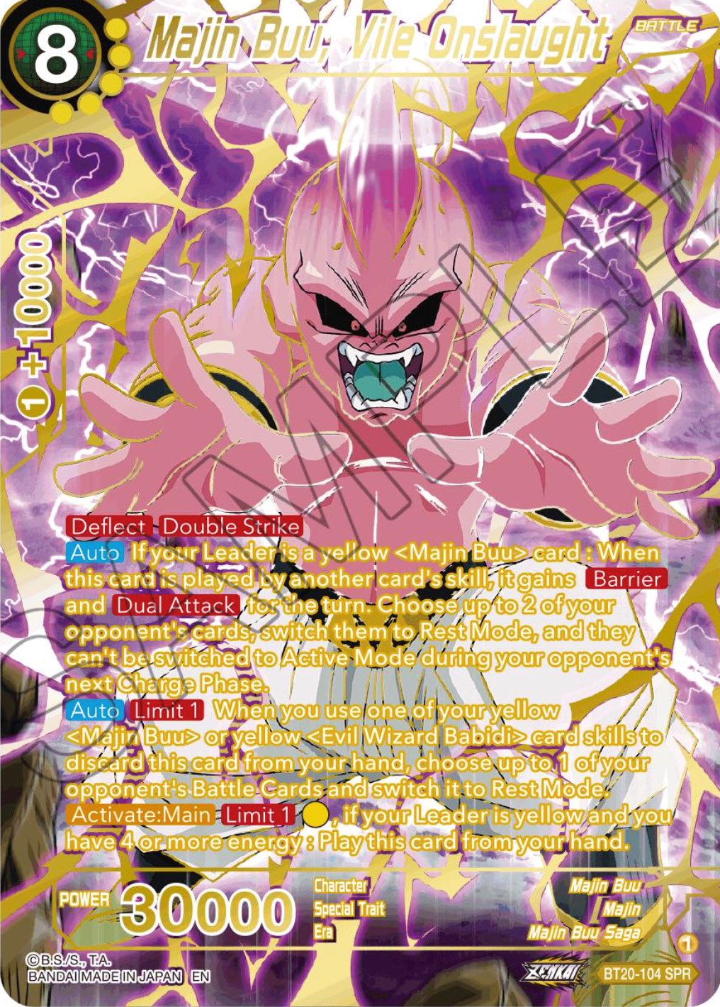 Majin Buu, Vile Onslaught (SPR) (BT20-104) [Power Absorbed] | Tables and Towers