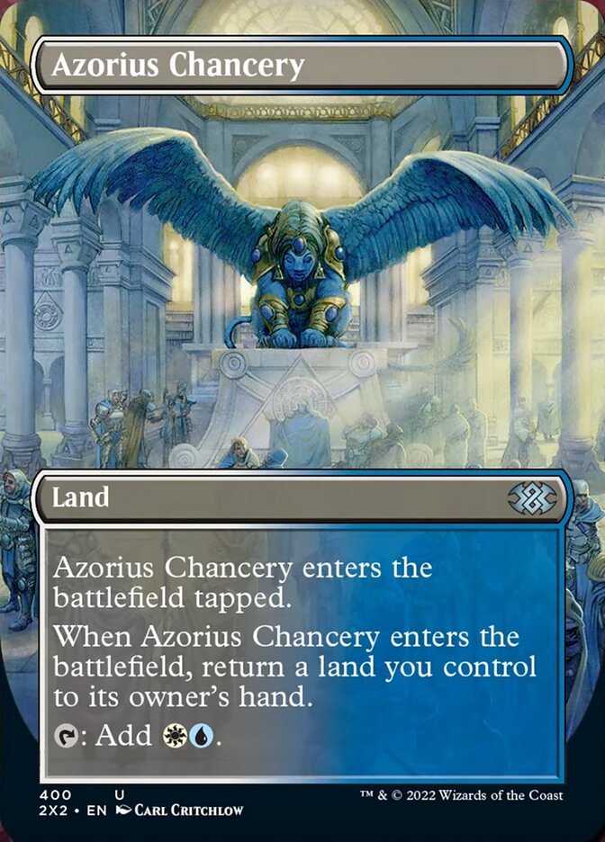 Azorius Chancery (Borderless Alternate Art) [Double Masters 2022] | Tables and Towers