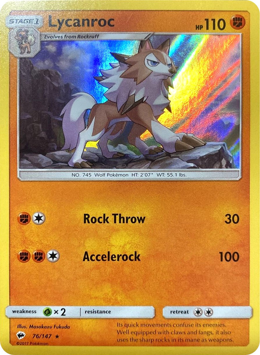 Lycanroc (76/147) (Water Web Holo) [Sun & Moon: Burning Shadows] | Tables and Towers