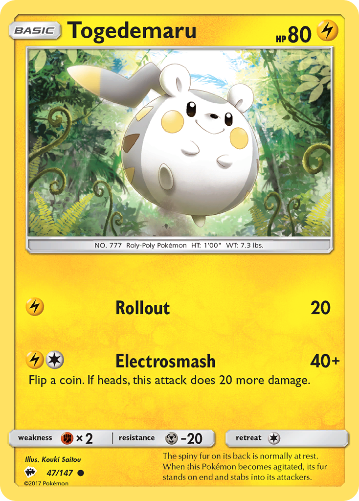 Togedemaru (47/147) [Sun & Moon: Burning Shadows] | Tables and Towers