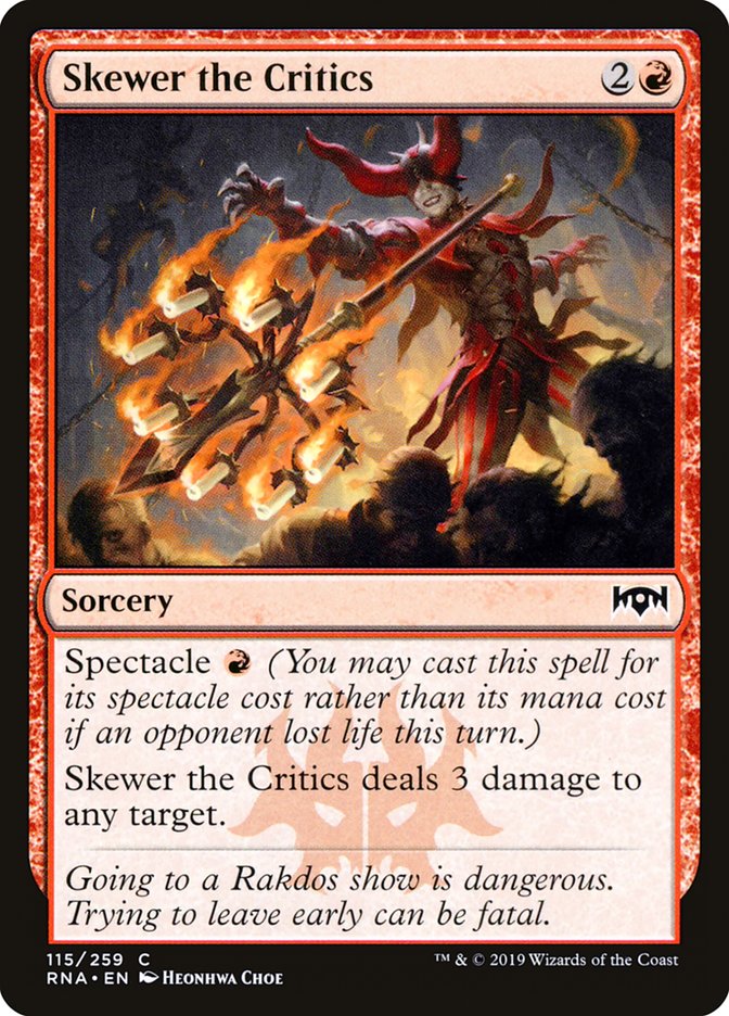 Skewer the Critics [Ravnica Allegiance] | Tables and Towers